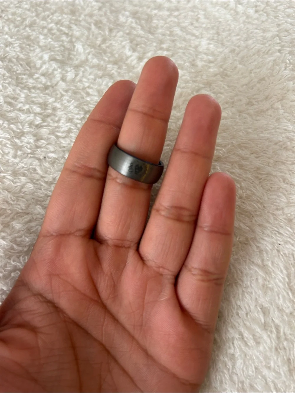 Tungsten Men's Blue-Trim Ring